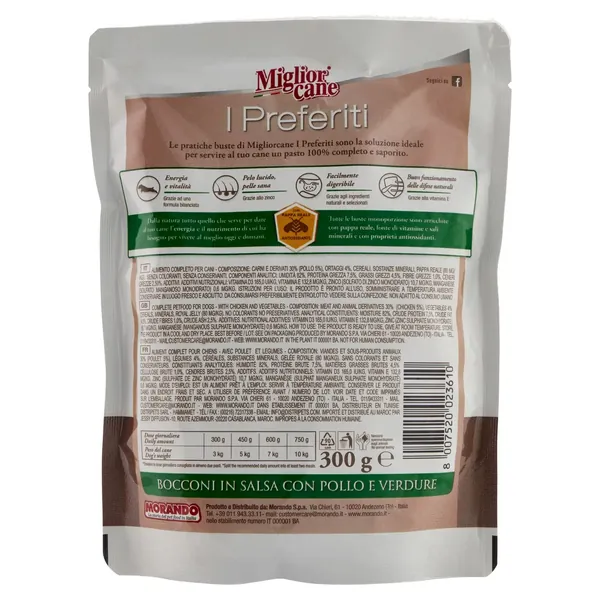 Miglior Cane I Preferiti Hrana in Sos cu Pui/Legume 300 g Bax 12 buc.